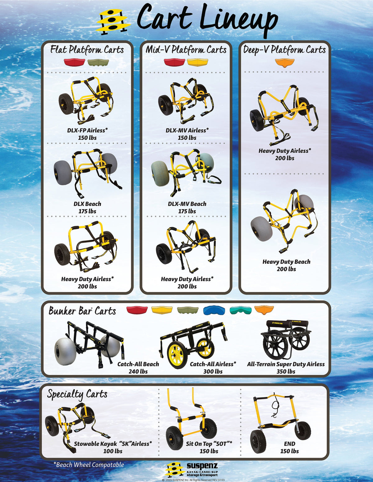 Heavy Duty Airless Cart (Mid-V™ & Flat Platform)