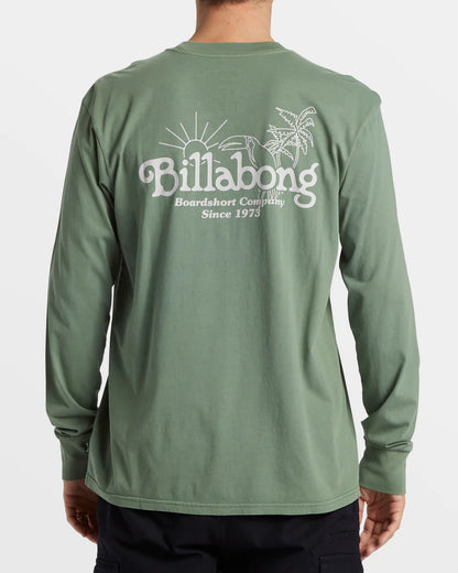 Billabong Lounge Long Sleeve Wave Washed T-Shirt-Small