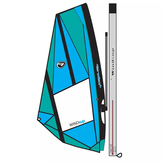 Aerotech Sails Aerotech WindSUP Complete Rig Blue Windsurfing Sail – Image 1
