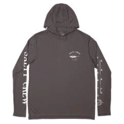 Salty Crew Men's Ahi Mount Long Sleeve Hooded Sun Shirt Charcoal Medium