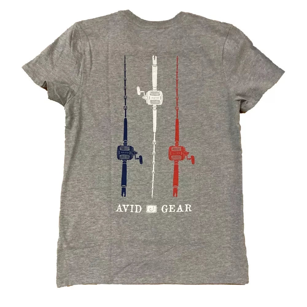 AVID Fish Sticks Short Sleeve Tee Heather Grey Large Mens Shirts – Image 1