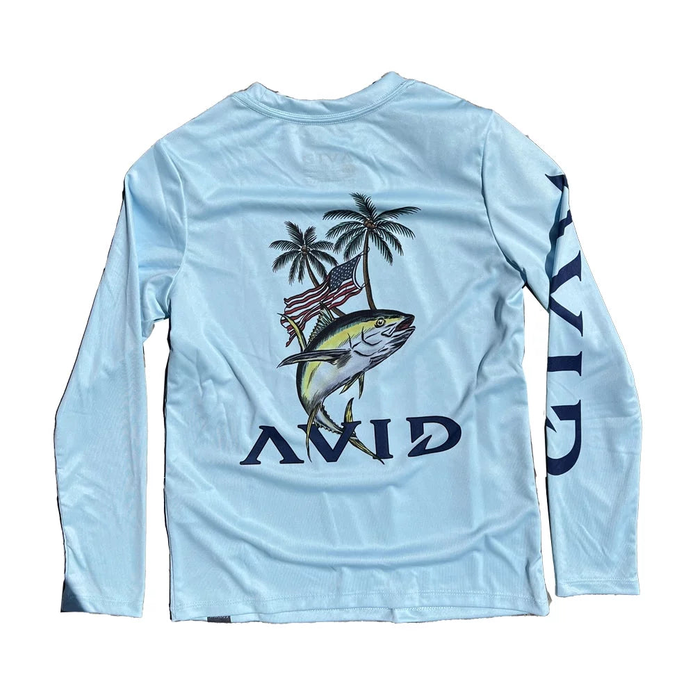 Avid Kid's American Dream Short Sleeve Tee Ice Blue Medium Mens Shirts – Image 1