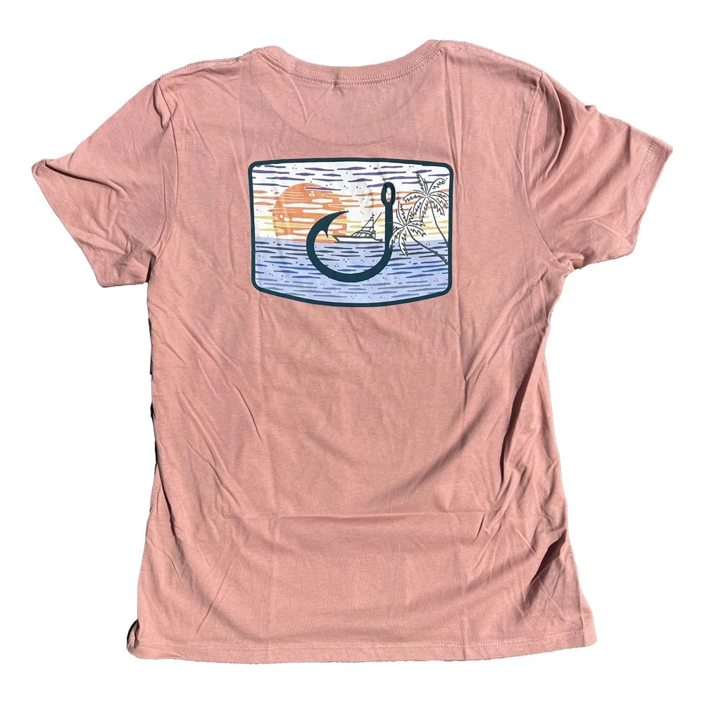 Avid Women's Paradise Icon Short Sleeve Tee Dusty Pink Large Womens Shirt – Image 2