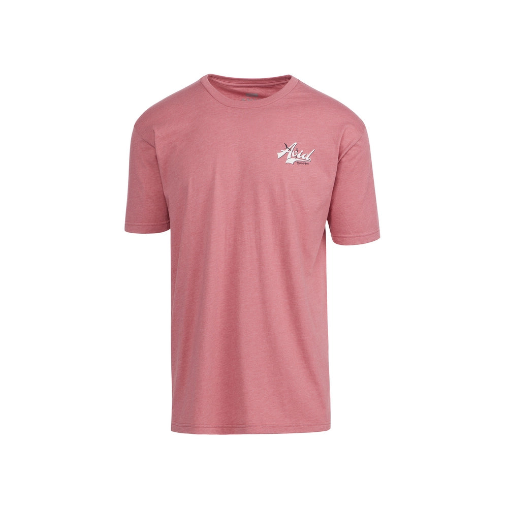 AVID Fish Finder Tee Heather Coral Medium