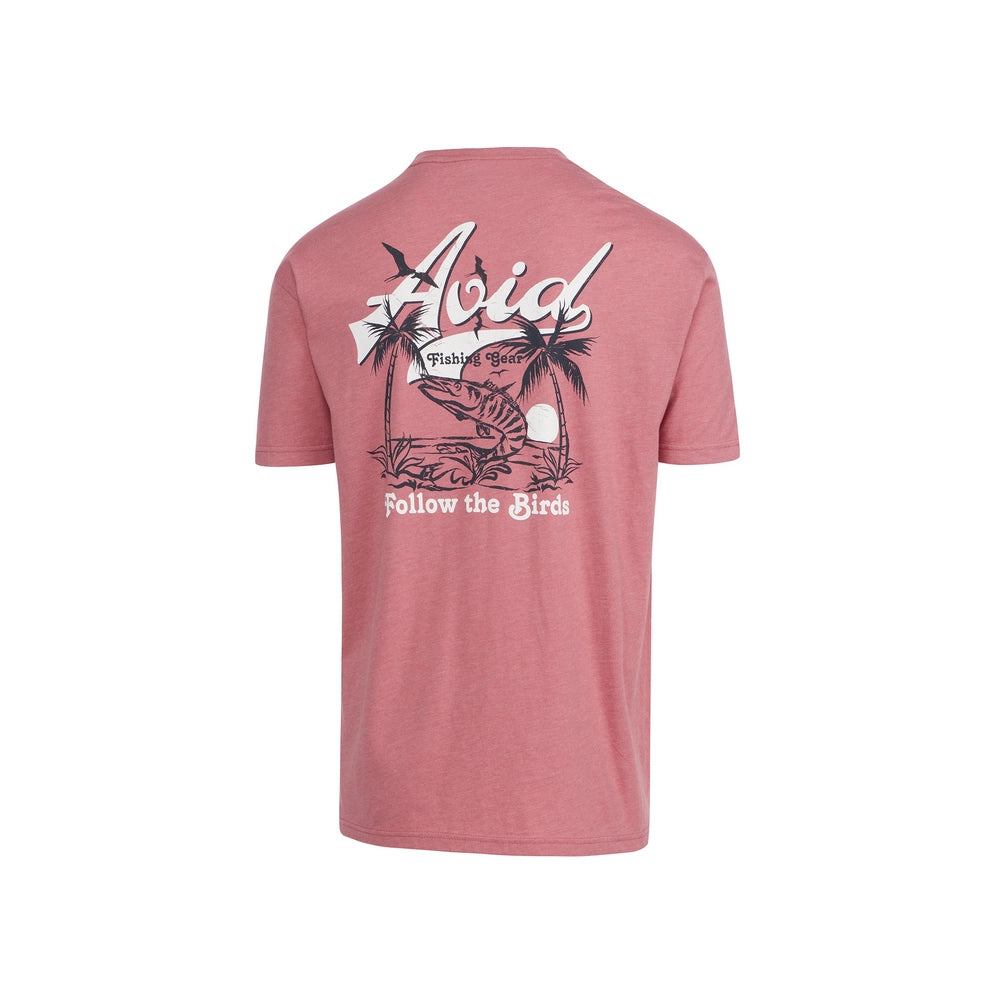 AVID Fish Finder Tee Heather Coral Medium