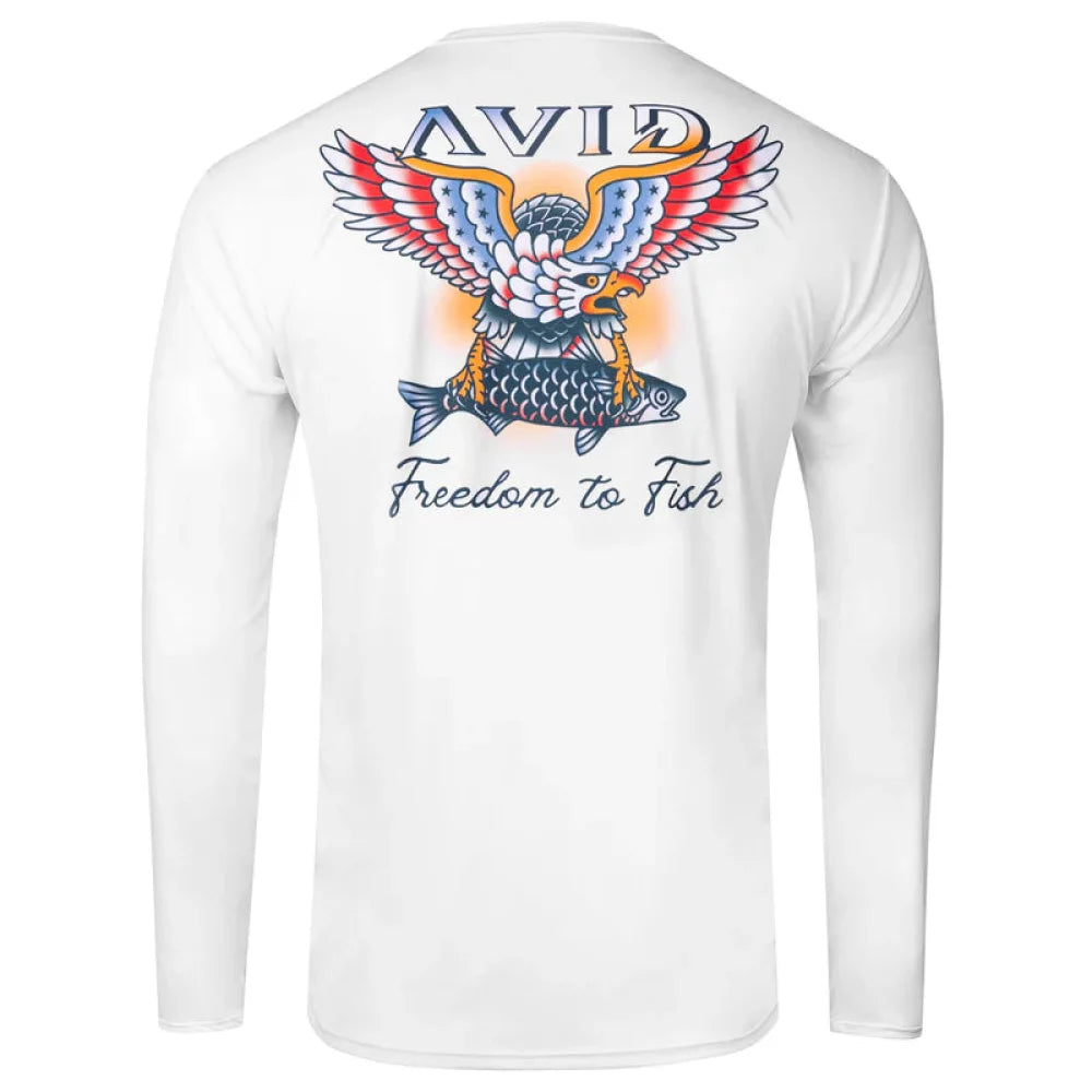 AVIDry Screaming Eagle White Mens Rashguard – Image 1