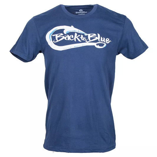 Back to Blue Hook Logo Tee Shirt Navy Medium