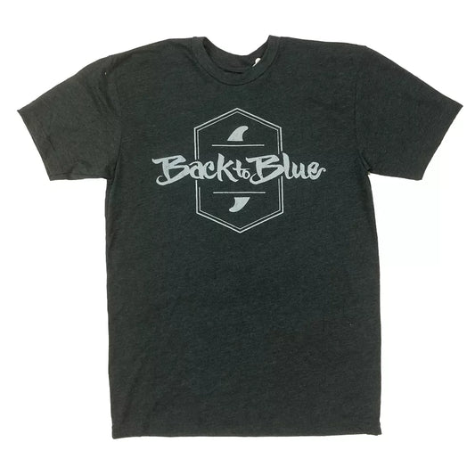 Back to Blue Fins Tee Shirt Charcoal Medium