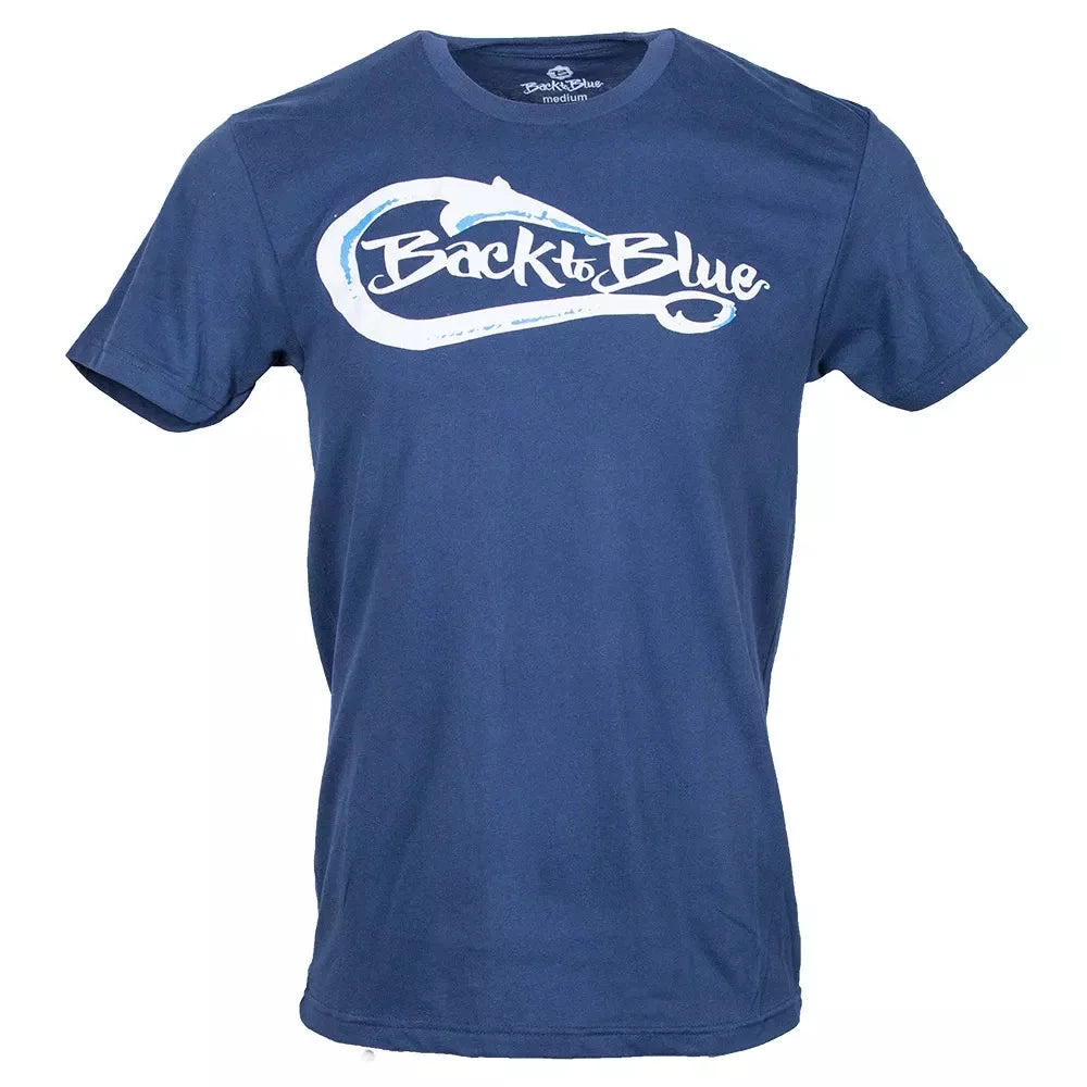 Back to Blue Hook Logo Tee Shirt Navy Large Mens Shirts – Image 1
