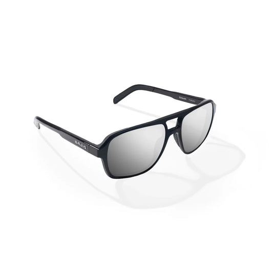 Bajio 12 South Sunglasses - Black Gloss Frame/Silver Mirror Mens Sunglasses – Image 1