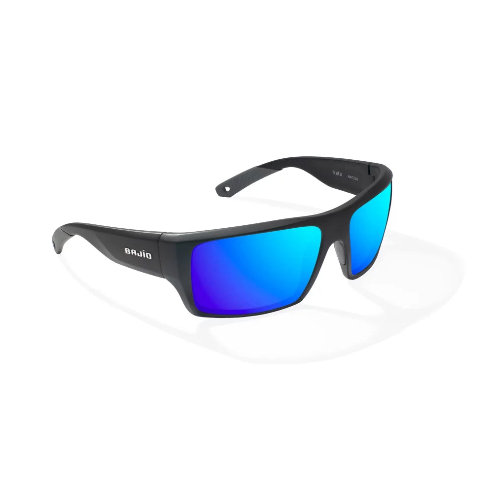 Bajio Nato Black Matte Blue Mirror Glass Lenses Mens Sunglasses – Image 1
