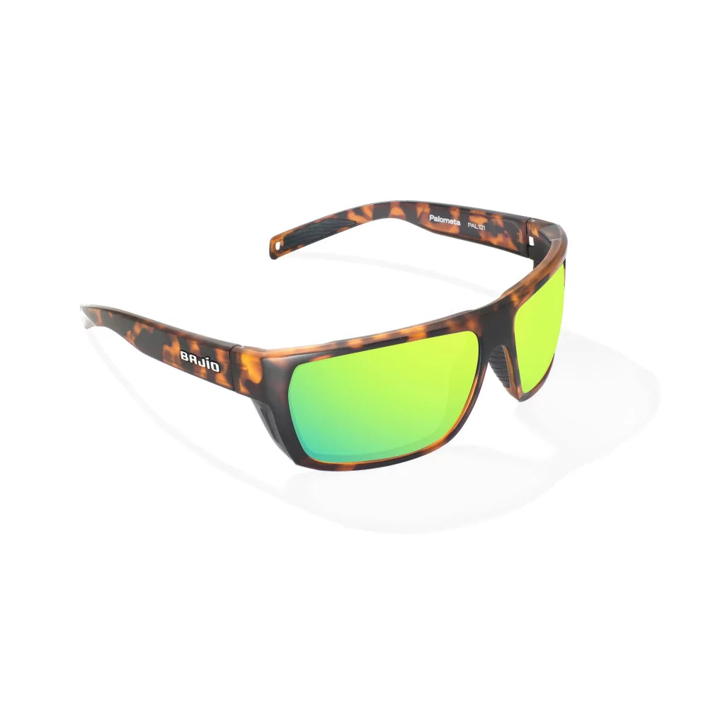 Bajio Palometa Brown Tortoise Matte Green Mirror Glass Lenses Mens Sunglasses – Image 1
