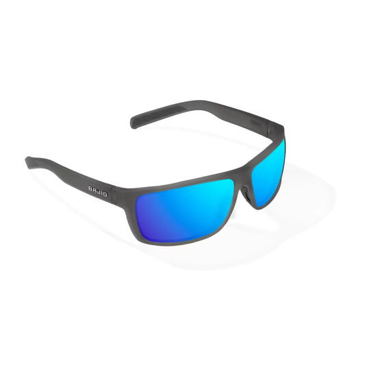 Bajio Sigs Dark Gray Glass Matte Blue Mirror Glass Lenses Mens Sunglasses – Image 1