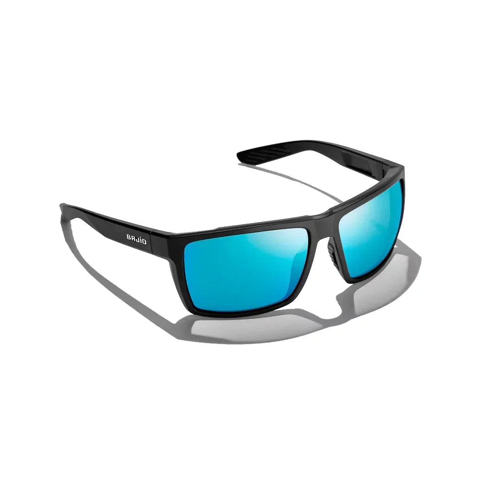 BAJIO Stiltsville Black Matte - Blue Mirror Glass Mens Sunglasses – Image 1