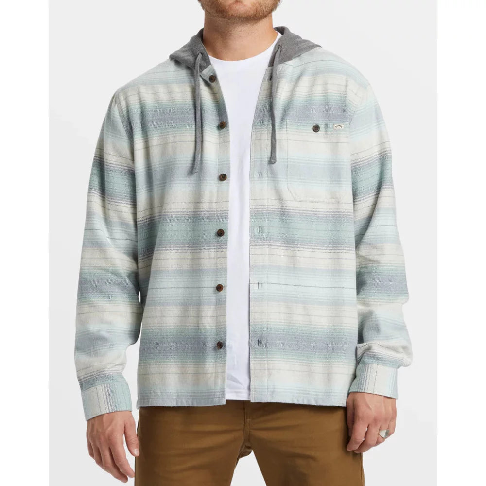 Billabong Baja Hooded Long Sleeve Flannel Shirt-Small Mens Sweaters – Image 1