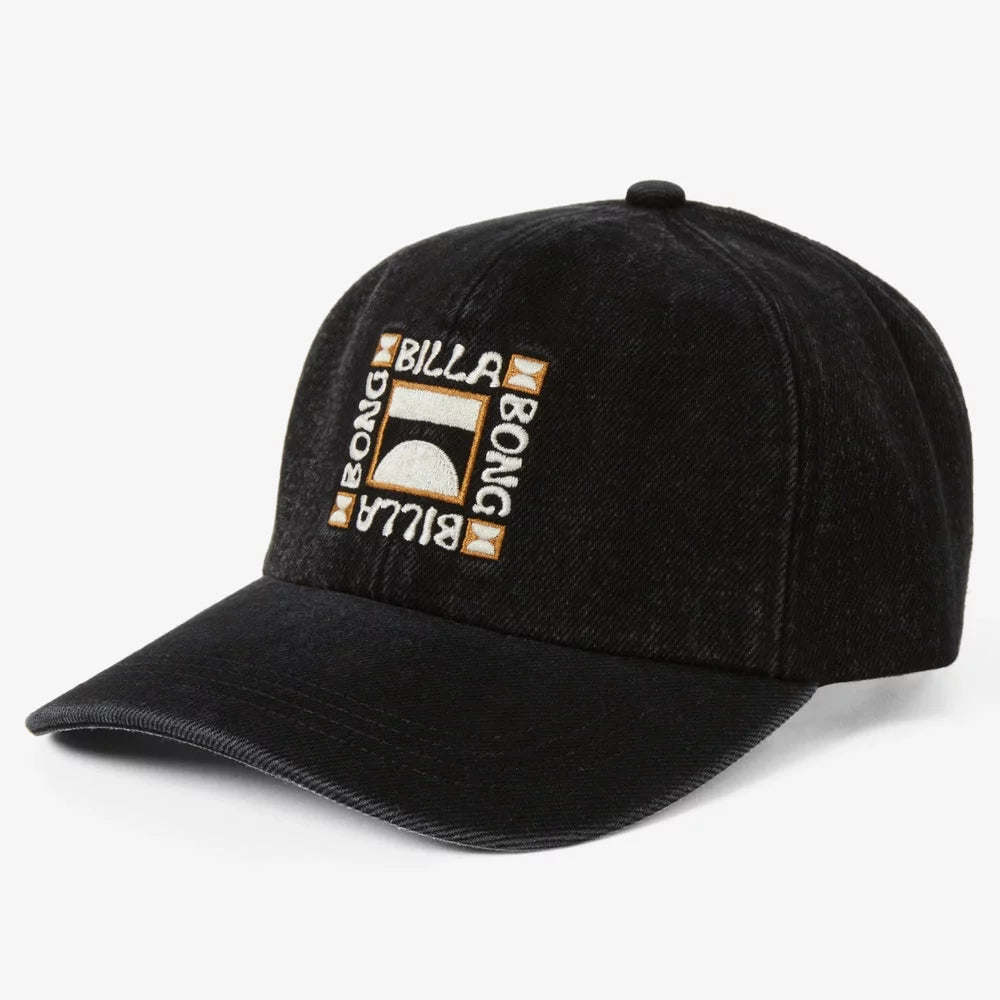 Billabong Dad Cap Strapback Hat Washed Black Mens Hats – Image 1
