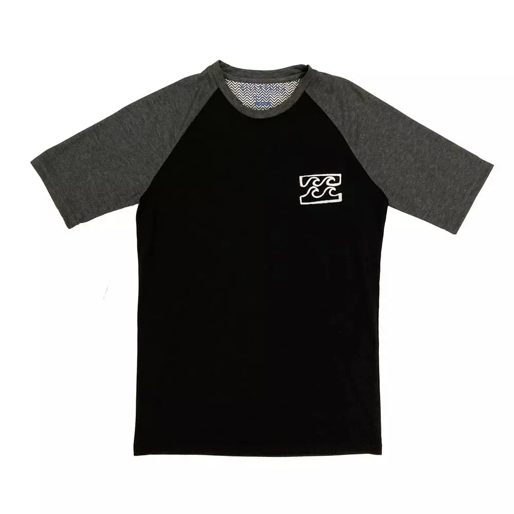 Billabong Simple Surf Tee Short Sleeve Black Small Mens Rashguard – Image 1