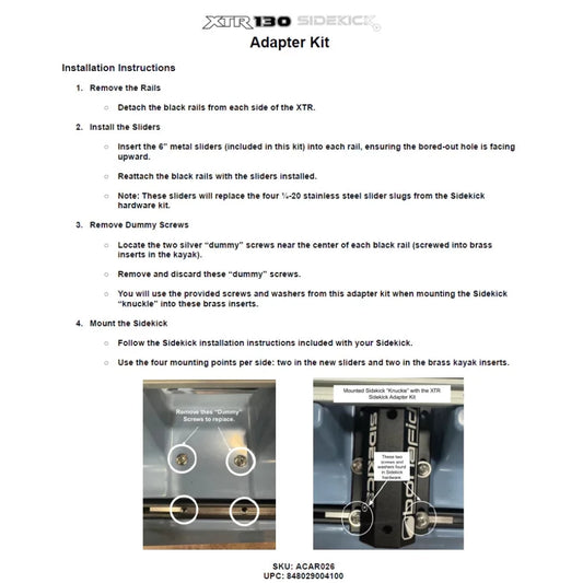 Bonafide XTR Adapter Kit for Sidekick Kayak Accessory – Image 2