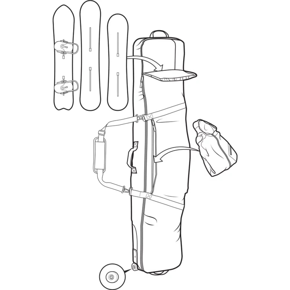 Burton Wheelie Gig Bag Black Snowboard Bag – Image 1