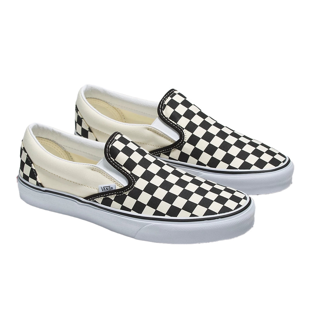 Vans Classic Slip On Shoes Black/White Checkerboard 6.5