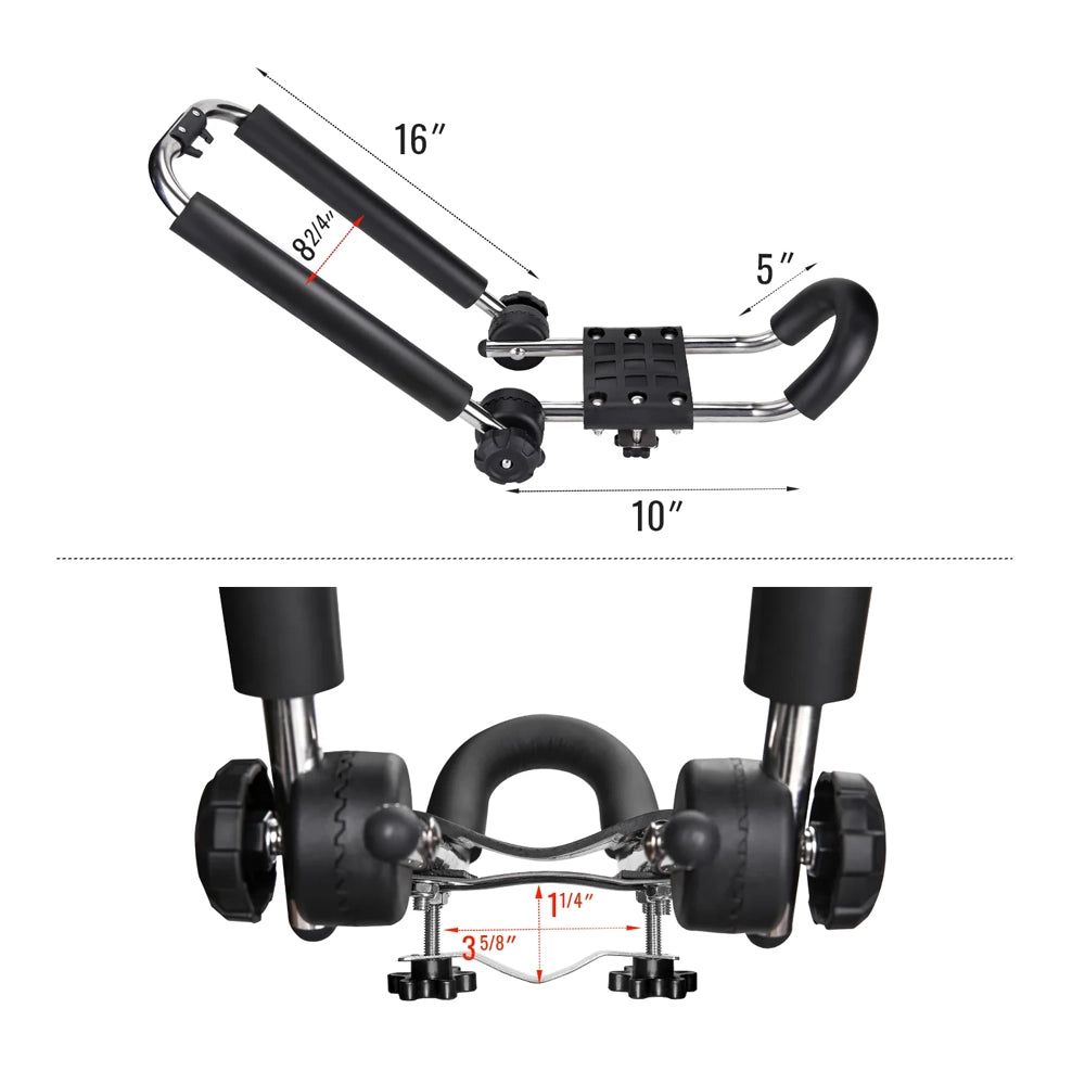 AA Products Inc 2 Pair Steel J-Bar Rack Roof Top Mount with Ratchet Bow and Anchor Straps