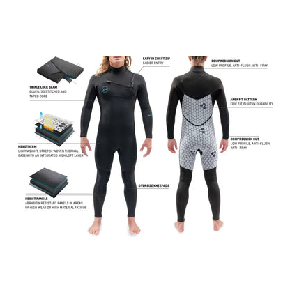 Dakine Mens Mission Chest Zip 4/3mm Fullsuit – Image 2