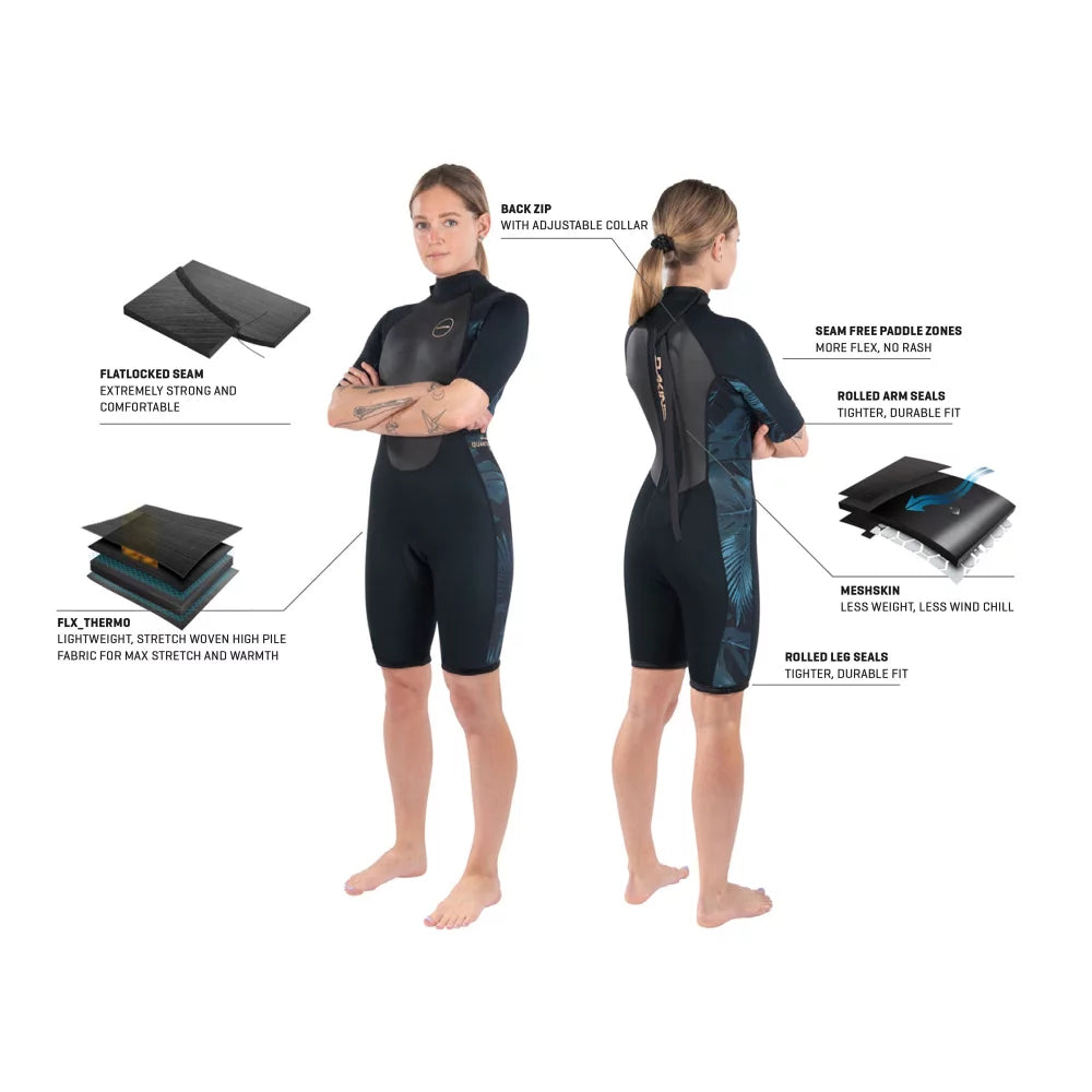 Dakine Womens Quantum Back Zip Shorty 2/2mm Springsuit – Image 3