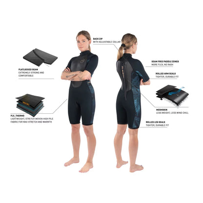 Dakine Womens Quantum Back Zip Shorty 2/2mm Springsuit – Image 3