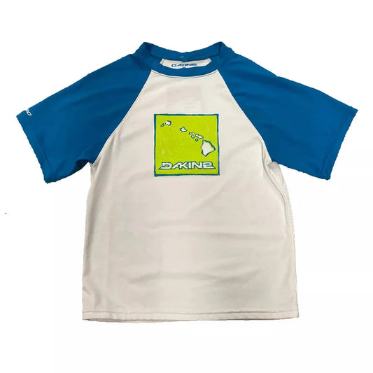 Dakine Youth H20 Split Peak Loose Fit Short Sleeve Hybrid Surf Shirt White Kids Rashguard – Image 1