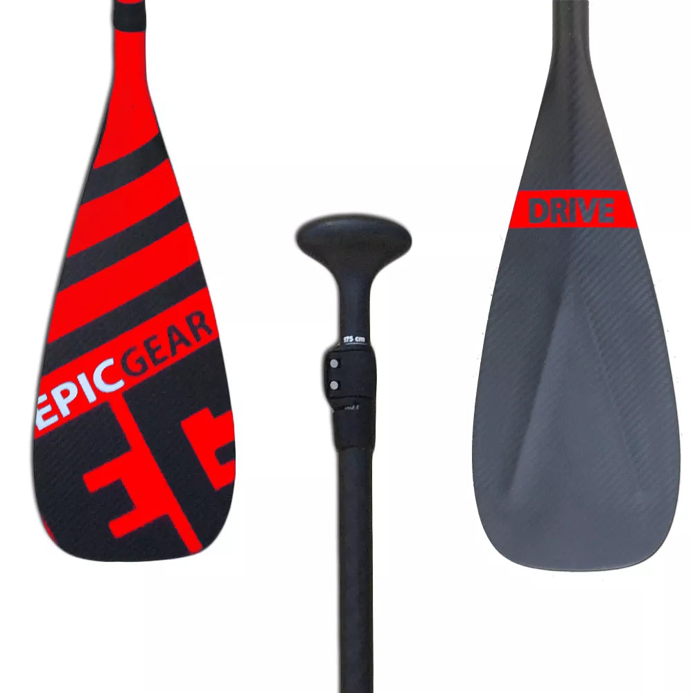 Epic Gear V-Drive Full Carbon Adjustable SUP Paddle Red