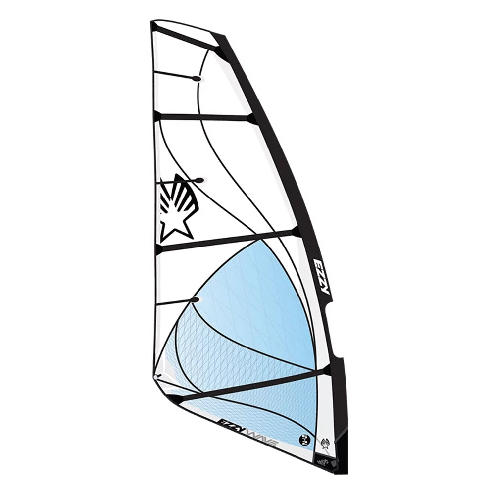 Ezzy Wave Sail Black/White Windsurfing Sail – Image 1