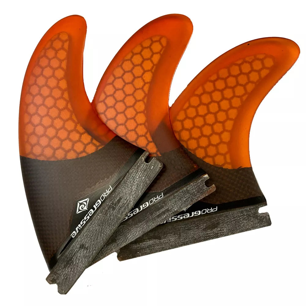 Progressive Future Honeycomb Tri Orange Surfboard Fins 4.5"