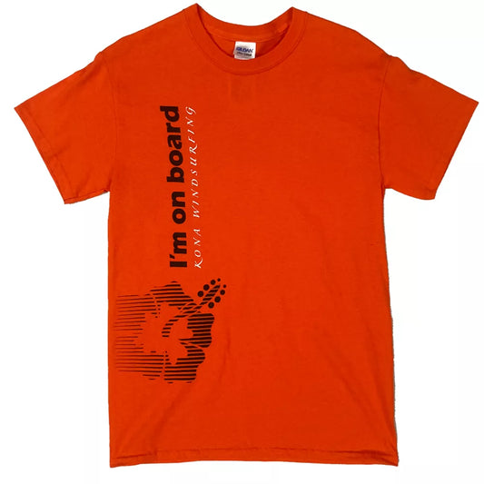 Kona I'm On Board Windsurfing Tee Shirt Orange Large