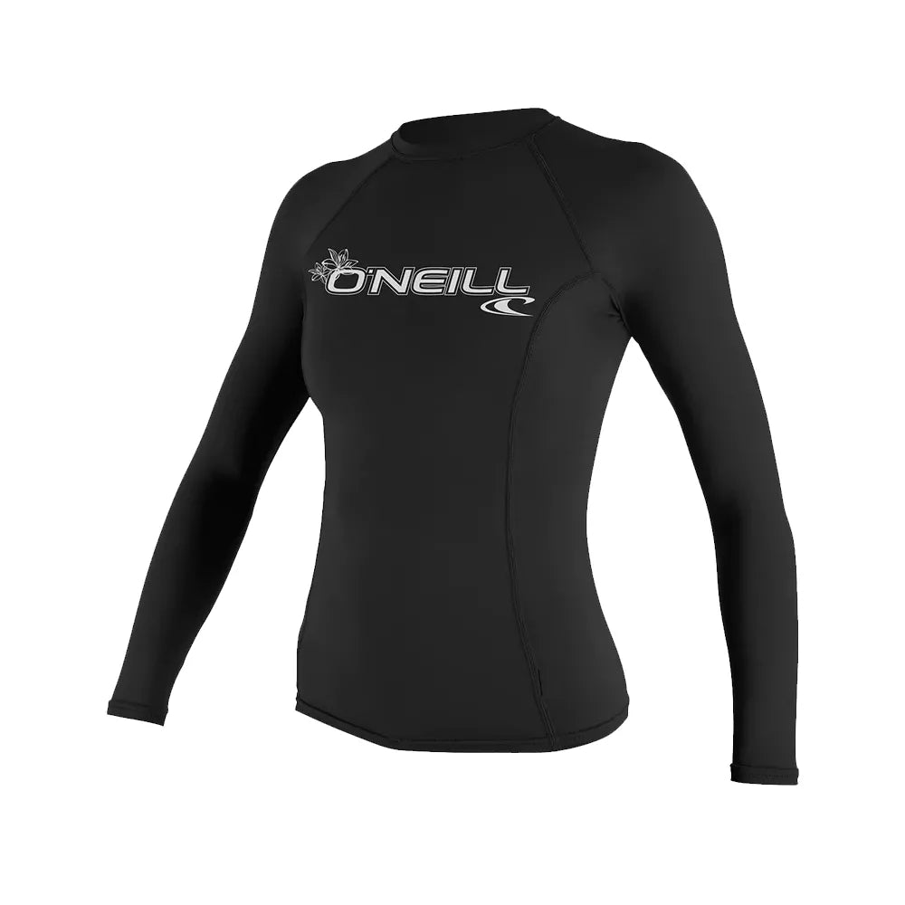 O'Neill Women's Basic Skins UPF50+ Long Sleeve Rash Guard Black Medium