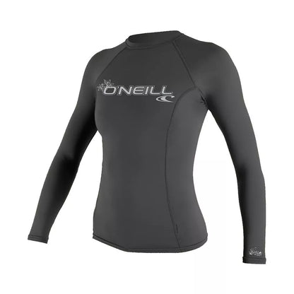 O'Neill Women's Basic Skins UPF50+ Long Sleeve Rash Guard Graphite XS