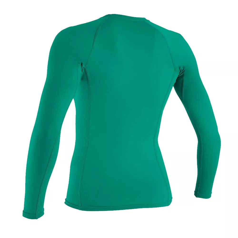 O'Neill Women's Basic Skins UPF50+ Long Sleeve Rash Guard Seaglass Large