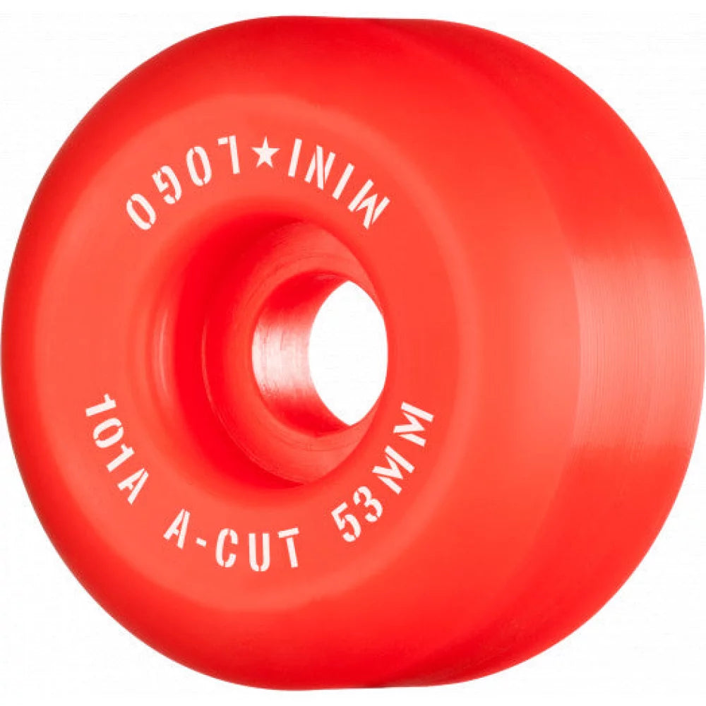 Mini Logo Skateboards A-cut "2" 53mm 101A Red 4pk Skateboard Wheels – Image 1