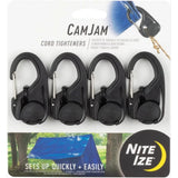Nite Ize CamJam Cord Tightener - Tie Down Rope Tightener with Carabiner Clip - Lightweight Utility Cord Tightener for Camping Accessories & Hiking Gear - 4 Pack Camping Tools – Image 1
