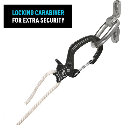 Nite Ize CamJam SlideLock Rope Tightener & 10 ft Nylon Rope - Features Pull-to-Tighten Lock & Quick-Release Lever - 250 lb Working Load Limit - Fits Rope Sizes 3–6mm - Large Camping Tools – Image 1