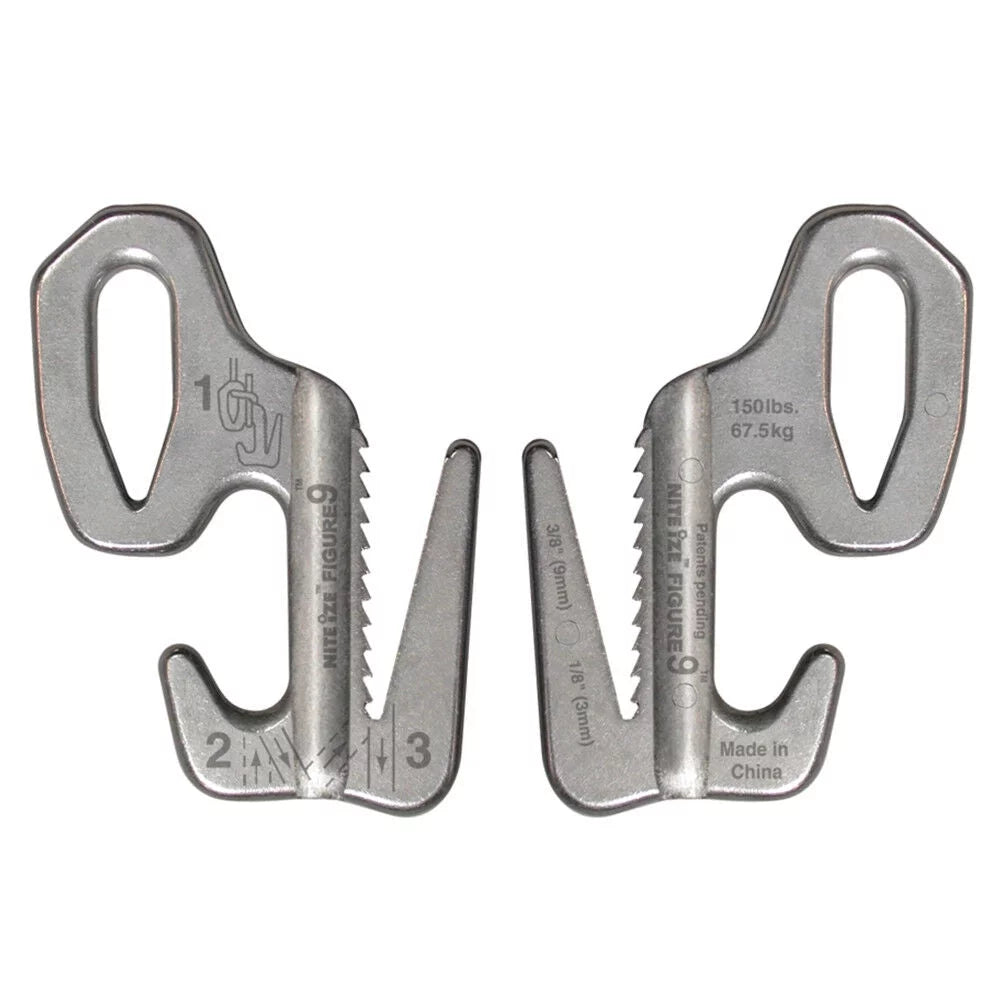 Nite Ize Figure 9 Rope Tightener Large Silver Camping Tools – Image 3
