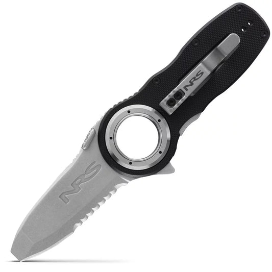 NRS Pilot Access Folding Knife-Black Kayak Accessory – Image 1