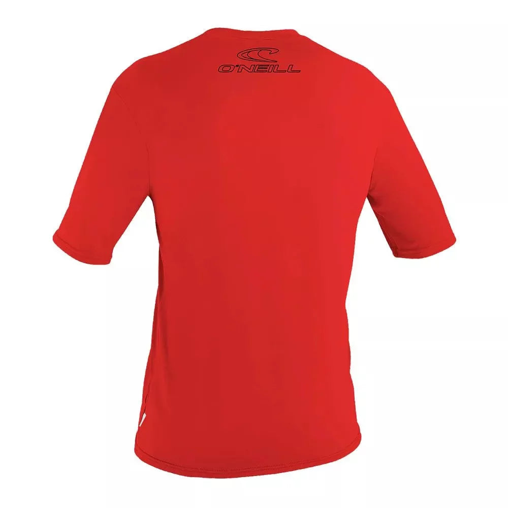 O'Neill Basic Skins UPF50+ Short Sleeve Top Red Small Mens Rashguard – Image 2