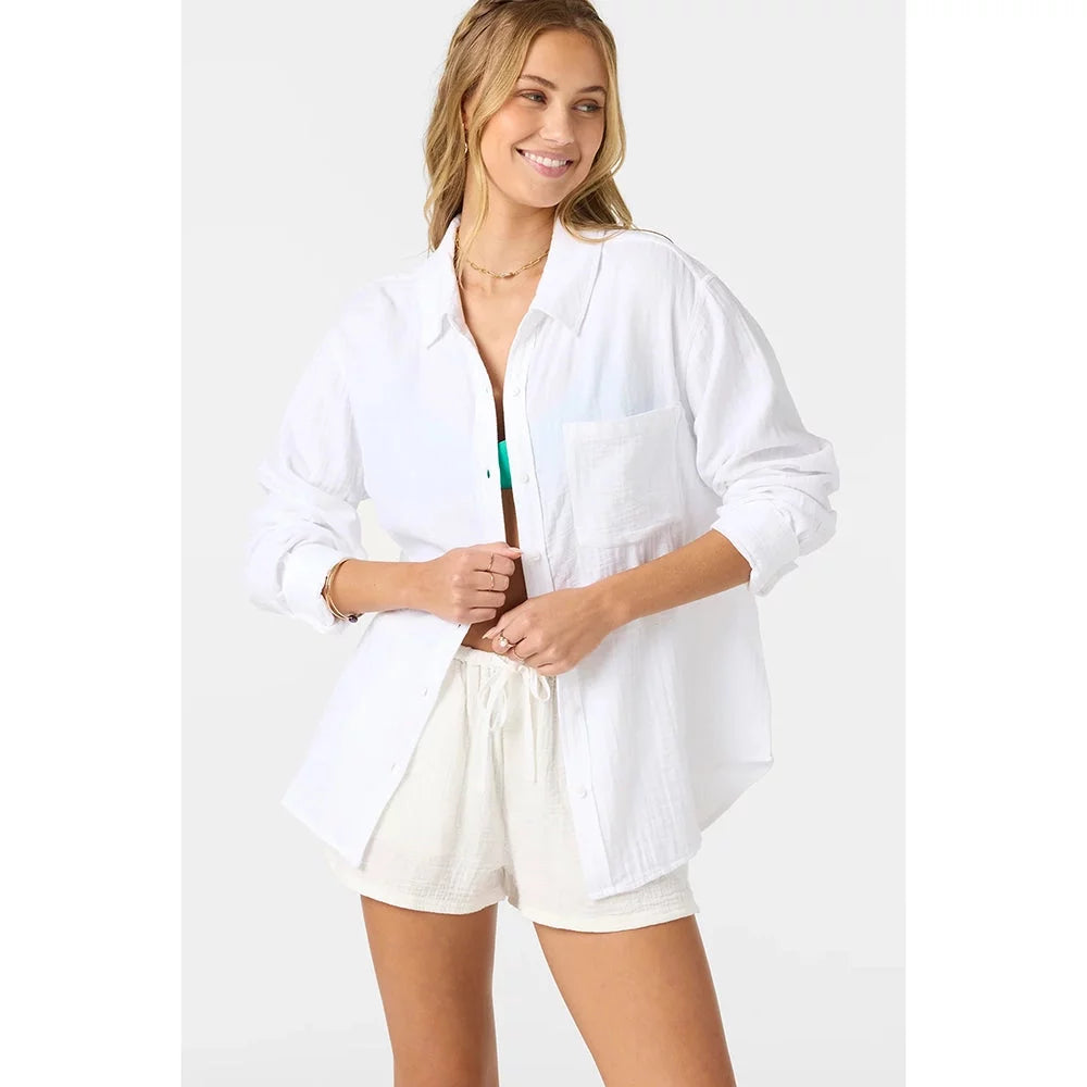 O'Neill Leni Relaxed Long Sleeve Top Womens Shirt – Image 1
