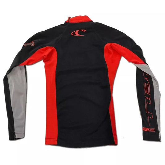 O'Neill Long Sleeve Rashguard Black/Red/Silver Small Mens Rashguard – Image 2