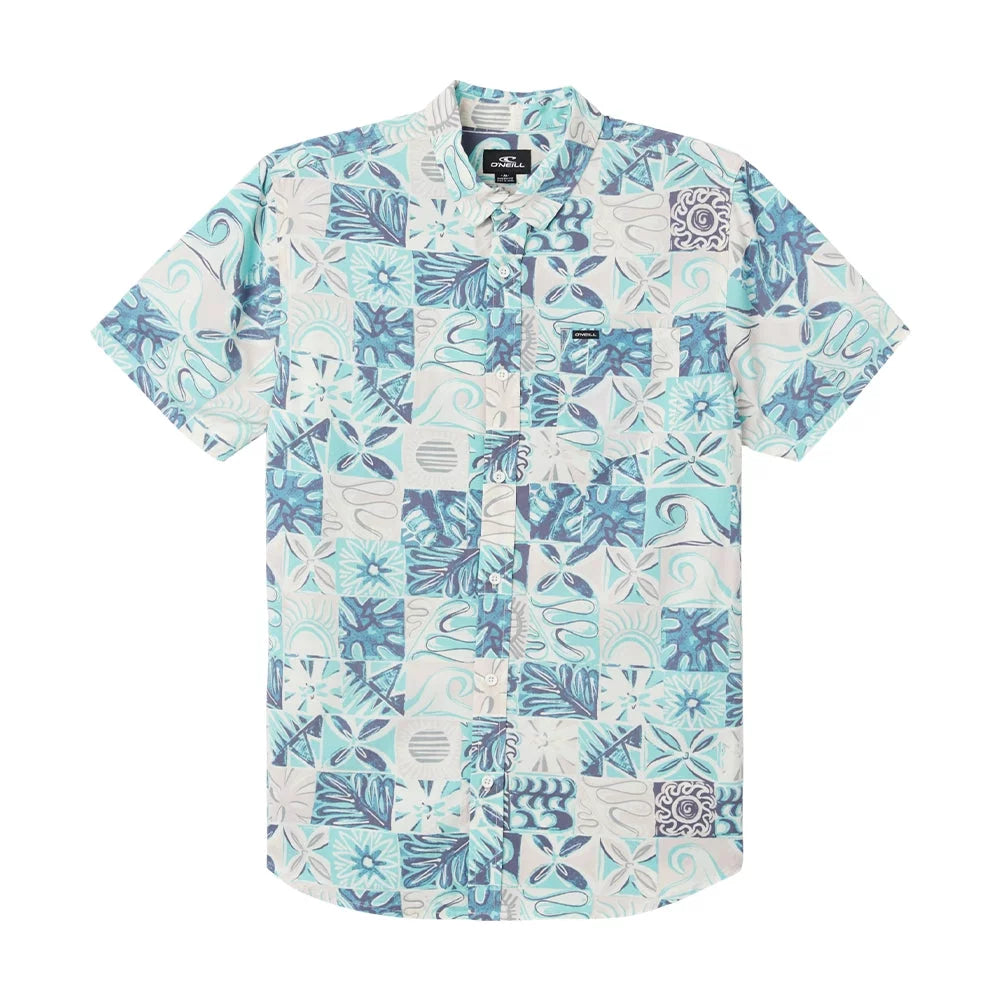 O'Neill Oasis Eco Standard Button Up Short Sleeve Shirt Light Rose Medium Mens Shirts – Image 1