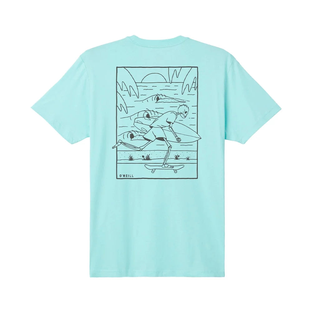 O'Neill Skate Bones Short Sleeve Tee Turquoise Large Mens Shirts – Image 1