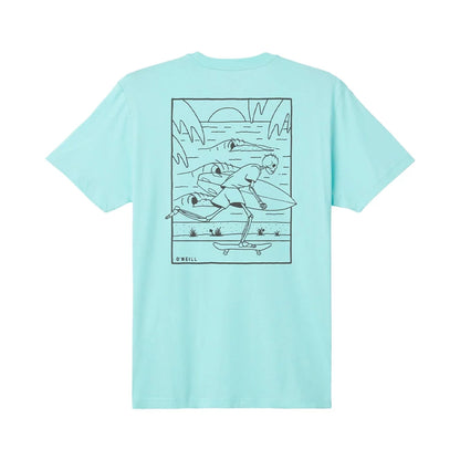 O'Neill Skate Bones Short Sleeve Tee Turquoise Large Mens Shirts – Image 1