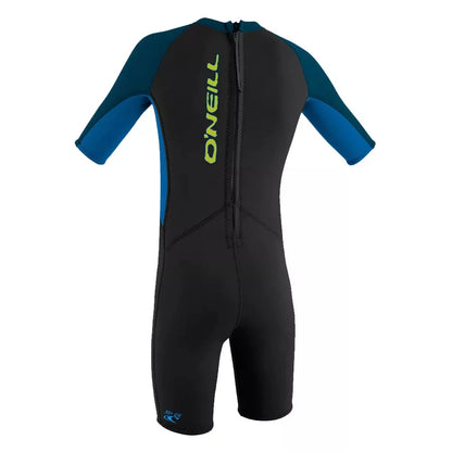 O'Neill Toddler Reactor-2 2mm Back Zip Short Sleeve Springsuit Black/Ocean/Slate – Image 2