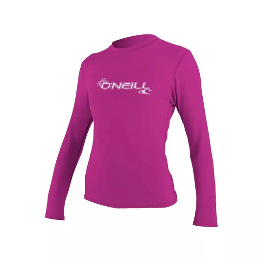 O'Neill Women's Basic 50+ UPF Long Sleeve Sun Shirt Fox Pink Large Womens Rashguard – Image 1