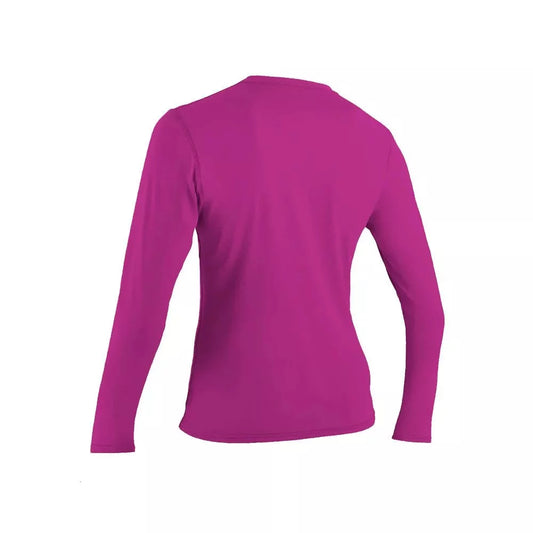 O'Neill Women's Basic 50+ UPF Long Sleeve Sun Shirt Fox Pink Large Womens Rashguard – Image 2